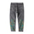 Pantalon droit en jean style oriental avec broderie dragon Azure