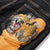 Pantalon droit en jean style oriental avec broderie tête de tigre