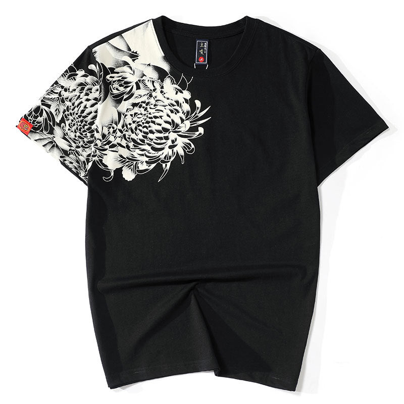 Cyprinus Embroidery 100% Cotton Short Sleeve Unisex T-shirt