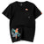 Papagei Stickerei 100% Baumwolle Kurzarm Unisex T-Shirt