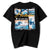 Sea Wave Print 100 % Baumwolle Kurzarm Unisex T-Shirt