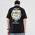 Lion Head Print 100% Cotton Lapel Collar Chinese T-shirt