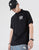 Lion Head Print 100% Cotton Lapel Collar Chinese T-shirt