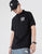Chinesisches T-Shirt mit Löwenkopf-Print aus 100% Baumwolle mit Reverskragen