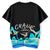 T-shirt chinois col rond 100 % coton avec broderie grue