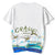T-shirt chinois col rond 100 % coton avec broderie grue
