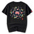 Bird & Floral Embroidery 100% Cotton Round Neck Chinese T-shirt