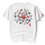 T-shirt chinois col rond 100% coton à broderies florales et oiseaux