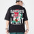 T-shirt cinese girocollo in cotone 100% con stampa gatto della fortuna giapponese