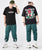 T-shirt cinese girocollo in cotone 100% con stampa gatto della fortuna giapponese