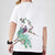 T-shirt chinois 100% coton à col rond et broderie florale