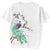 Chinesisches T-Shirt mit Pfau und Blumenstickerei aus 100 % Baumwolle mit Rundhalsausschnitt