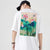 Camiseta china de cuello redondo 100% algodón con bordado de loto