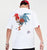 T-shirt chinois col rond 100% coton avec broderie coq