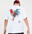 Camiseta china de cuello redondo 100% algodón con bordado de gallo