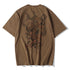 T-shirt cinese girocollo in cotone 100% con ricamo e stampa The Monkey King