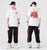 T-shirt chinois à col rond 100% coton avec broderie de mots chinois