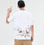 T-shirt cinese girocollo in cotone 100% ricamo gazza