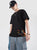 T-shirt cinese con scollo tondo in cotone 100% ricamo drago totem