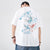 T-shirt cinese girocollo in cotone 100% ricamo fenice e peonia