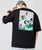T-shirt cinese girocollo in cotone 100% con ricamo gru