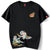 Dancing Lion Embroidery 100%  Cotton Round Neck Chinese T-shirt