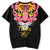 Tiger Face Print 100%  Cotton Round Neck Chinese T-shirt