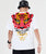 Chinesisches T-Shirt mit Tigergesicht-Print aus 100 % Baumwolle mit Rundhalsausschnitt