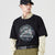 Reflect Light Print Chinesisches T-Shirt mit Rundhalsausschnitt aus 100 % Baumwolle