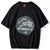 Reflect Light Print 100%  Cotton Round Neck Chinese T-shirt