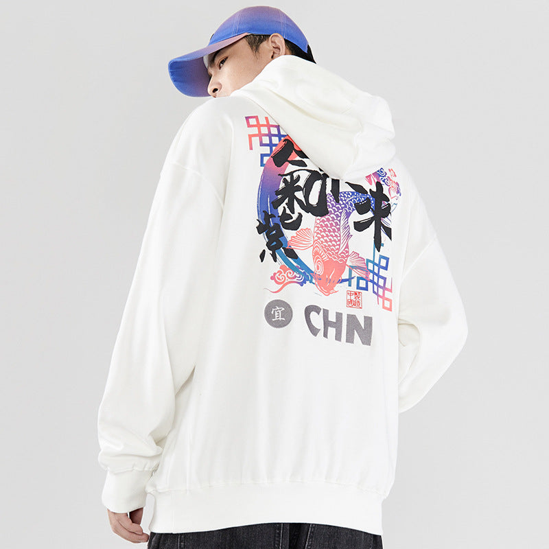 Cyprinus Print Unisex Oriental Hoodie Cotton Sweatshirt – IDREAMMART