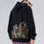 Felpa in cotone con cappuccio orientale unisex con stampa Cyprinus Plus Size