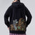 Felpa in cotone con cappuccio orientale unisex con stampa Cyprinus Plus Size