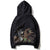Felpa in cotone con cappuccio orientale unisex con stampa Cyprinus Plus Size
