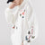 Sudadera de algodón con capucha oriental unisex con bordado floral