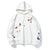 Sudadera de algodón con capucha oriental unisex con bordado floral