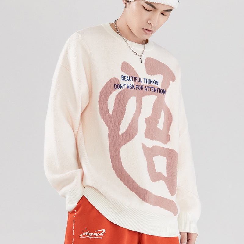 Chinese Word Print Unisex Oriental Hoodie Cotton Sweatshirt