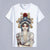 Rundhals-Kurzarm-T-Shirt mit Peking-Oper-Thema