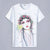 Round Neck Short Sleeve Peking Opera Themed Women's T-shirt