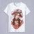 Round Neck Short Sleeve Peking Opera Themed Women's T-shirt