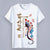 Round Neck Short Sleeve Peking Opera Themed Women's T-shirt