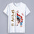 Round Neck Short Sleeve Peking Opera Themed Women's T-shirt