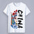 T-shirt da donna con scollo tondo a maniche corte a tema Opera di Pechino