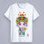 Round Neck Short Sleeve Peking Opera Themed Women's T-shirt