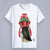 Round Neck Short Sleeve Peking Opera Themed Women's T-shirt