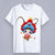 Round Neck Short Sleeve Peking Opera Themed Women's T-shirt