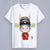 Round Neck Short Sleeve Peking Opera Themed Women's T-shirt