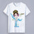 Round Neck Short Sleeve Peking Opera Themed Women's T-shirt