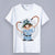 Rundhals-Kurzarm-T-Shirt mit Peking-Oper-Thema