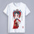 Round Neck Short Sleeve Peking Opera Themed Women's T-shirt